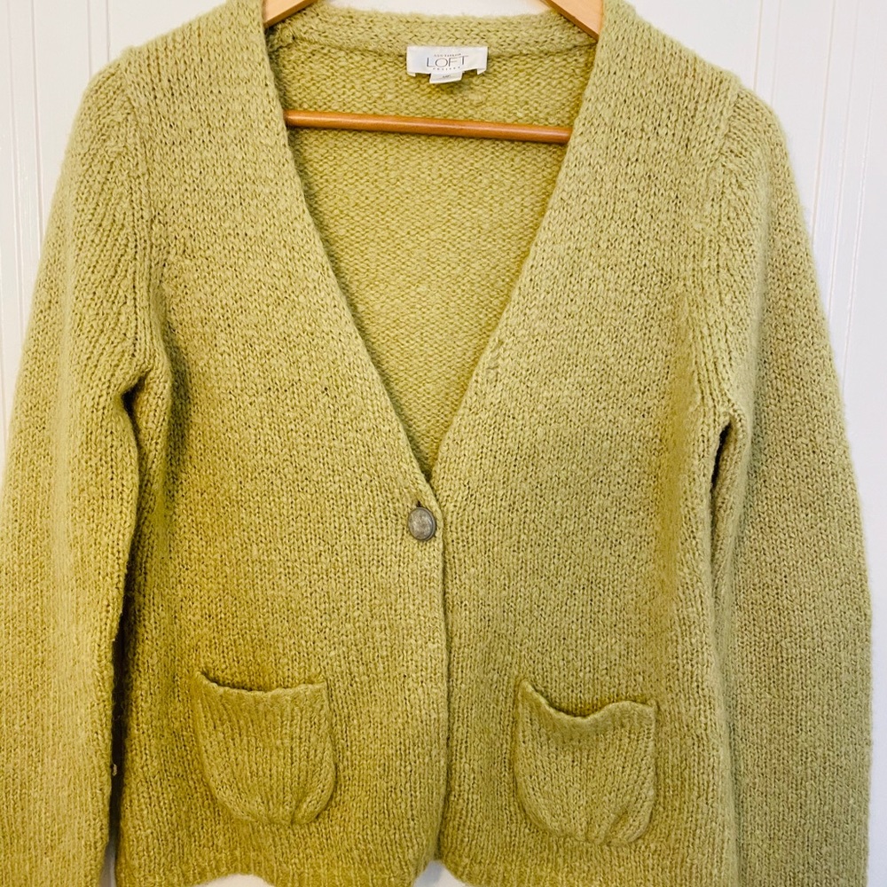 Loft cozy light green cardigan